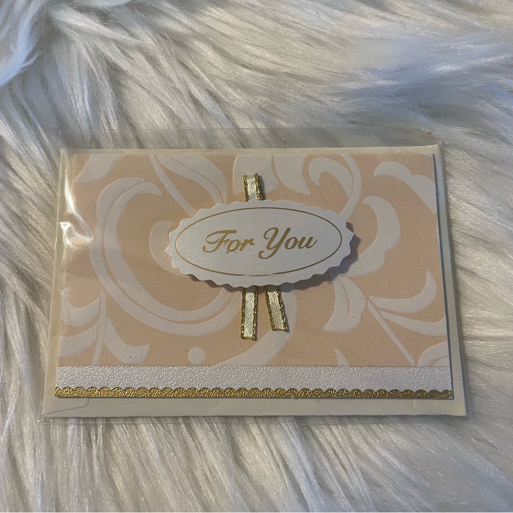 🌟10/$10 Elegant Gold and Cream Mini Greeting Card